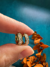 Load image into Gallery viewer, Small Huggie Earrings with Diamonds-.88 ctw