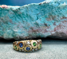 Load image into Gallery viewer, Alex Sepkus Candy Ring Blue and Green R-122S