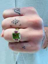 Load image into Gallery viewer, Peridot and Pink Sapphire Ring