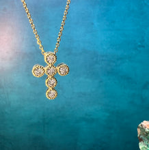Load image into Gallery viewer, Diamond Cross-Bezel Milgrain Necklace