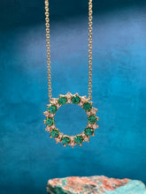 Load image into Gallery viewer, Emerald and Diamond Circle Necklace