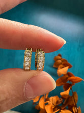 Load image into Gallery viewer, Small Huggie Earrings with Diamonds-.88 ctw