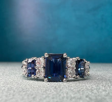 Load image into Gallery viewer, Sapphire and Diamond Band