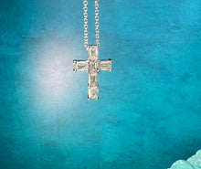 Load image into Gallery viewer, Elegant Cross with Emerald Cut Diamonds Necklace