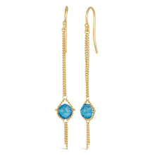 Load image into Gallery viewer, Amali Textile London Blue Topaz Earrings E-1805-LBT