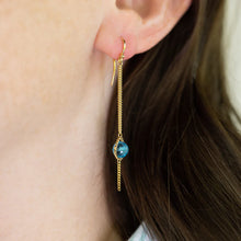 Load image into Gallery viewer, Amali Textile London Blue Topaz Earrings E-1805-LBT