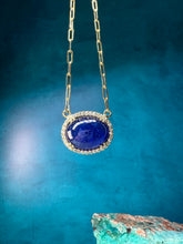 Load image into Gallery viewer, Cabochon Tanzanite and Diamond Necklace