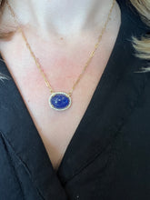 Load image into Gallery viewer, Cabochon Tanzanite and Diamond Necklace