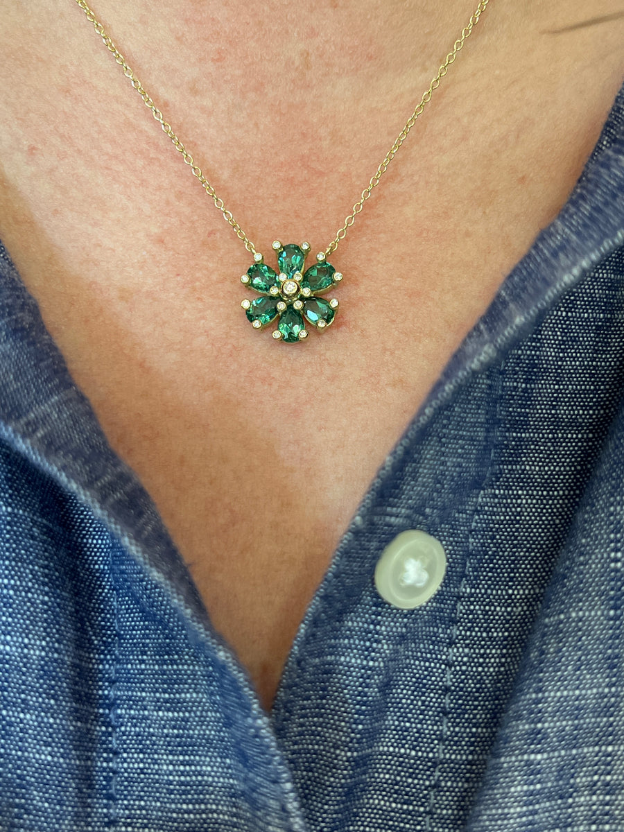Suzy Landa Green Tourmaline Flower Necklace – Benold's Jewelers