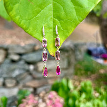 Load image into Gallery viewer, Lauren K Triple Drop Pink Tourmaline Earrings