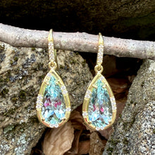 Load image into Gallery viewer, Lauren K Aquamarine Pear Shape Drop Earrings