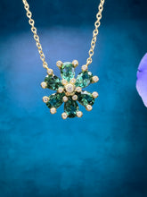 Load image into Gallery viewer, Suzy Landa Green Tourmaline Flower Necklace