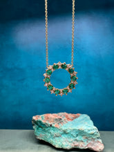 Load image into Gallery viewer, Emerald and Diamond Circle Necklace
