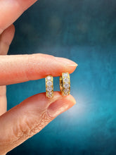 Load image into Gallery viewer, Small Huggie Earrings with Diamonds-.88 ctw