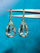 Load image into Gallery viewer, Lauren K Aquamarine Pear Shape Drop Earrings