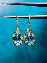 Load image into Gallery viewer, Lauren K Aquamarine Pear Shape Drop Earrings