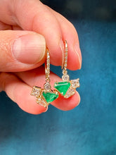 Load image into Gallery viewer, Just Jules Emerald and Diamond Earrings