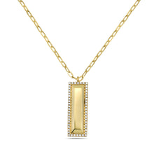 Load image into Gallery viewer, Rectangular Bar and Diamond Necklace