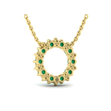 Load image into Gallery viewer, Emerald and Diamond Circle Necklace