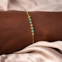 Load image into Gallery viewer, Amali Textile Turquoise Bracelet