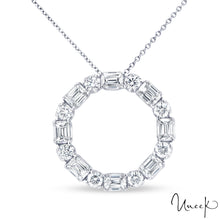 Load image into Gallery viewer, Open Circle Diamond Pendant Necklace-4.49 CTW