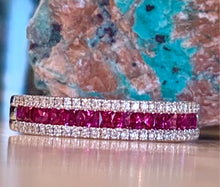 Load image into Gallery viewer, Ruby and Diamond Band