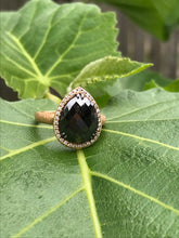 Load image into Gallery viewer, Rose cut Pear Shape Black Diamond Ring