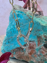 Load image into Gallery viewer, Paperclip Chain with Pave set Diamond Lock