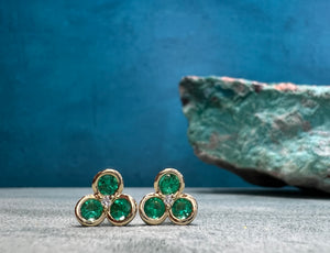 Triple Emerald Earrings