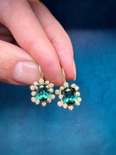 Load image into Gallery viewer, Suzy Landa Cushion Green Tourmaline Earrings
