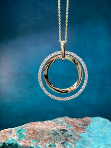 Double Circle Diamond Pendant