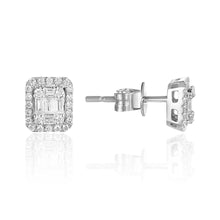 Load image into Gallery viewer, Small Mosaic Diamond Halo Stud Earrings
