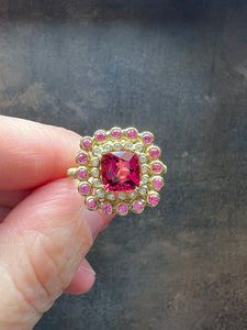 Suzy Landa Rubellite and Spinel Ring