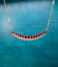 Load image into Gallery viewer, Ruby and Diamond Bar Necklace
