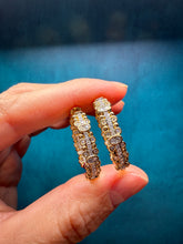 Load image into Gallery viewer, Beaded Diamond Hoop Earrings
