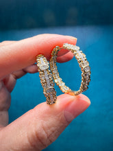 Load image into Gallery viewer, Beaded Diamond Hoop Earrings
