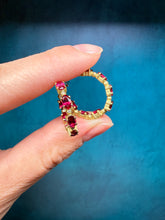 Load image into Gallery viewer, Suzy Landa Rubellite Hoop Earrings

