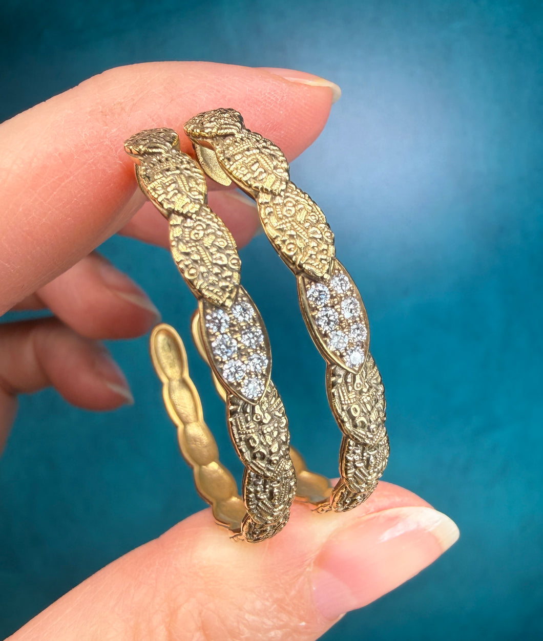 Alex Sepkus Leaf Hoop Earrings