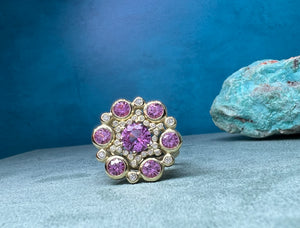 Suzy Landa Starburst Pink Sapphire Ring