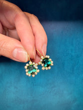 Load image into Gallery viewer, Suzy Landa Cushion Green Tourmaline Earrings
