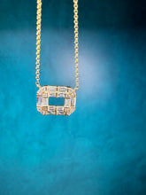 Load image into Gallery viewer, Baguette Diamond Open Rectangular Necklace
