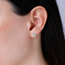 Load image into Gallery viewer, Small Mosaic Diamond Halo Stud Earrings
