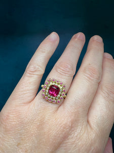 Suzy Landa Rubellite and Spinel Ring