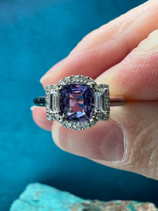 Purple Sapphire and Diamond Ring