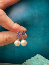 Load image into Gallery viewer, Pearl and Tanzanite Earrings
