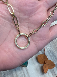 Diamond Charm Holder Necklace