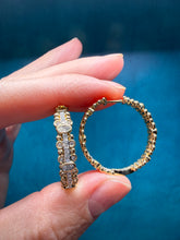 Load image into Gallery viewer, Beaded Diamond Hoop Earrings
