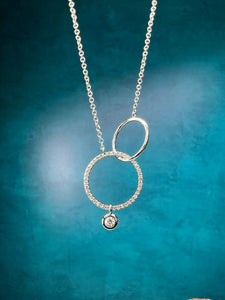 Double Circle Diamond Necklace