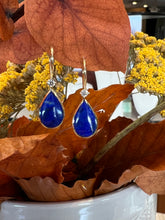 Load image into Gallery viewer, Lapis and Diamond Earrings
