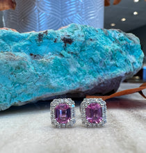 Load image into Gallery viewer, Pink Sapphire Stud Earrings
